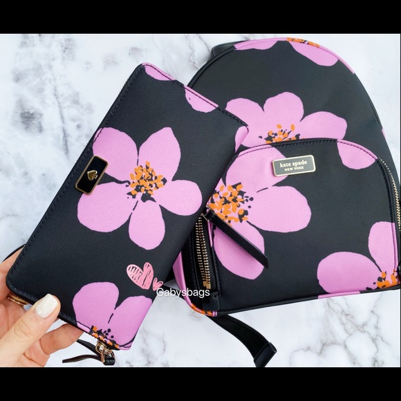 🌸BUNDLE Kate spade Backpack wallet Floral - Picture 3 of 7